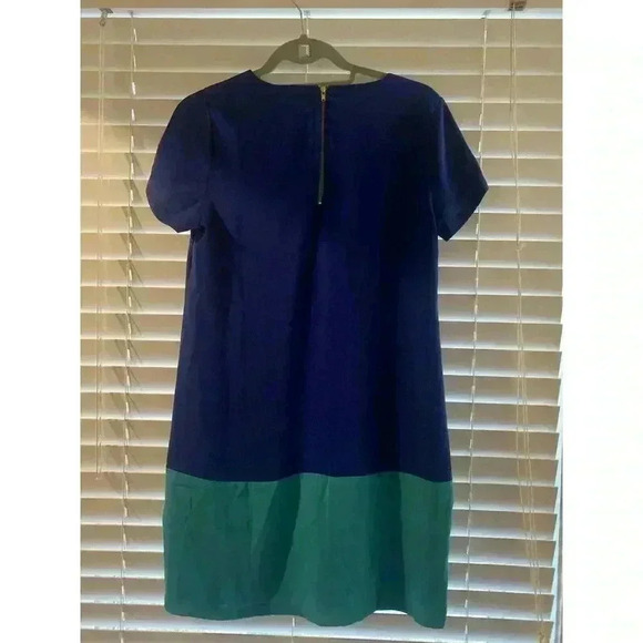 Cynthia Rowley Blue Teal Block Size 4 Women Career Short Sleeve Shift Dress - Picture 4 of 5